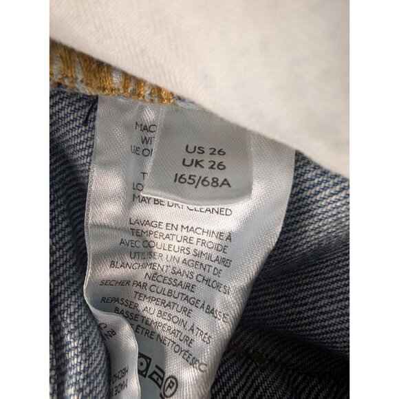 We The Free Jeans Womens 26 Blue Maggie Button Fly Distressed Denim - Picture 3 of 11